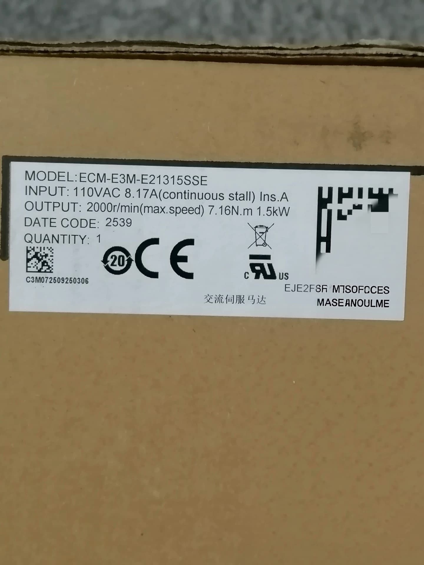 100% brand new original and genuine Delta ECM-E3M-E21315SSE Frequency converters Drive Servo Motor