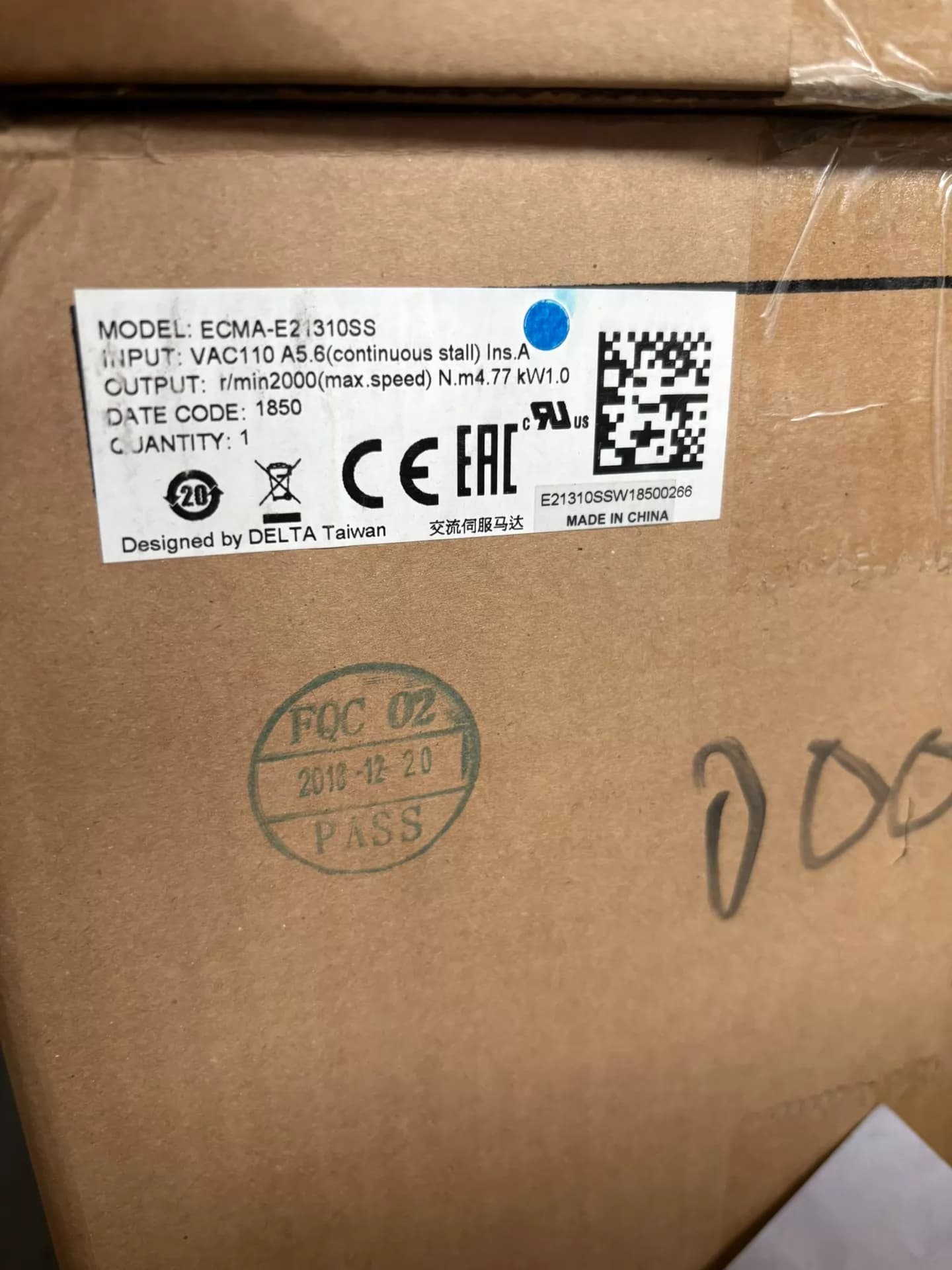 100% brand new original and genuine Delta ECMA-E21310SS Frequency converters Drive Servo Motor