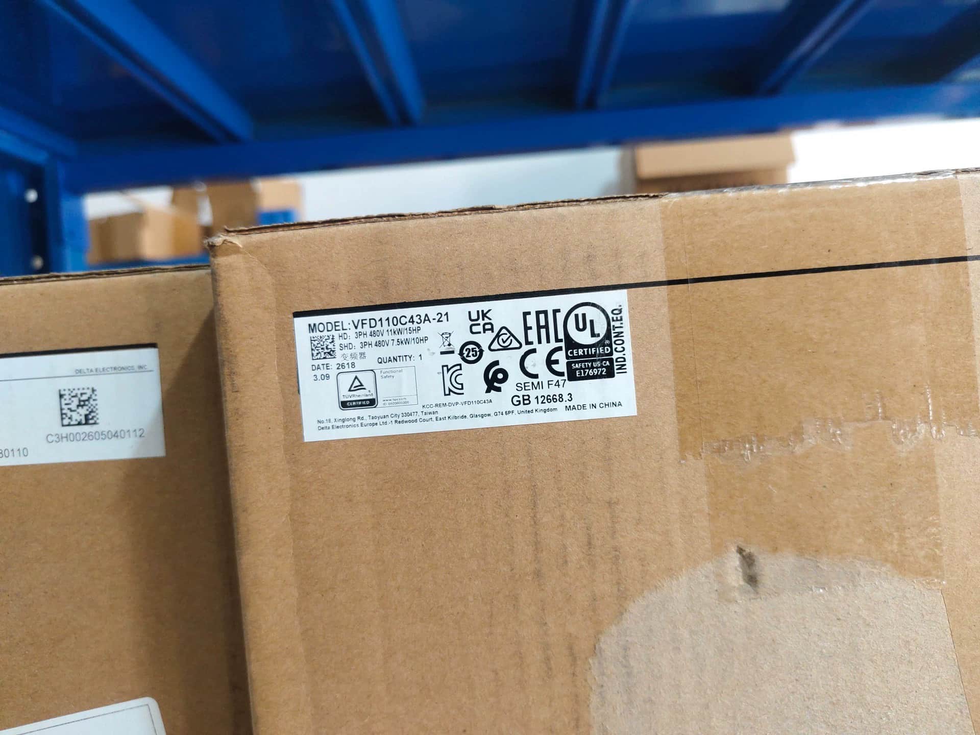 100% brand new original and genuine Delta VFD110C43A-21  Frequency converters Drive Servo Motor