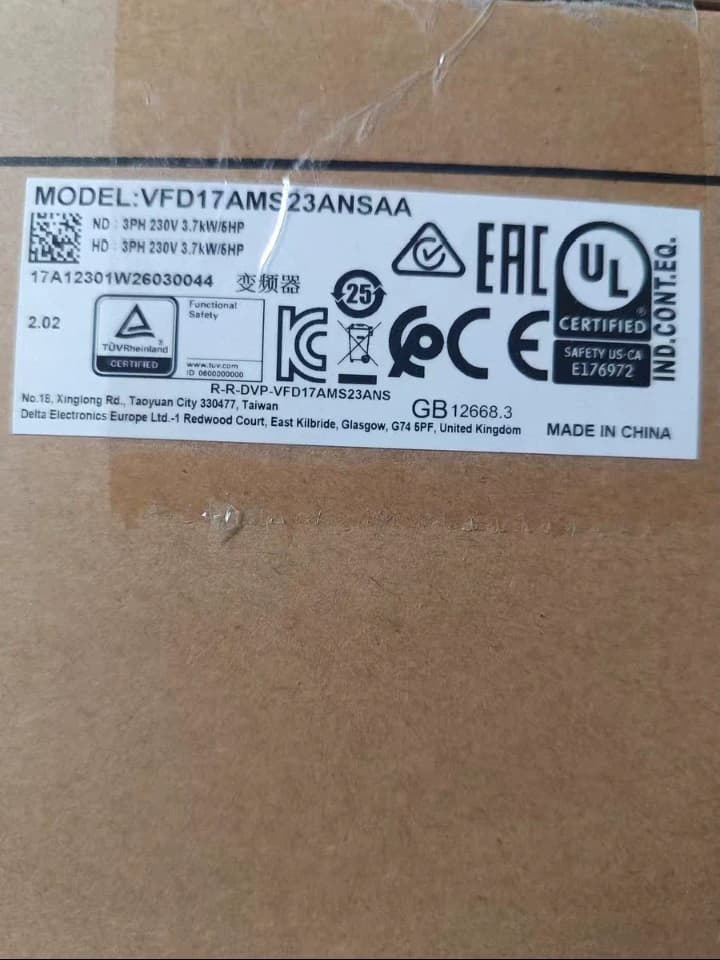 100% brand new original and genuine Delta VFD17AMS23ANSAA 3.7KW three-phase 220V Frequency converters Drive Servo Motor