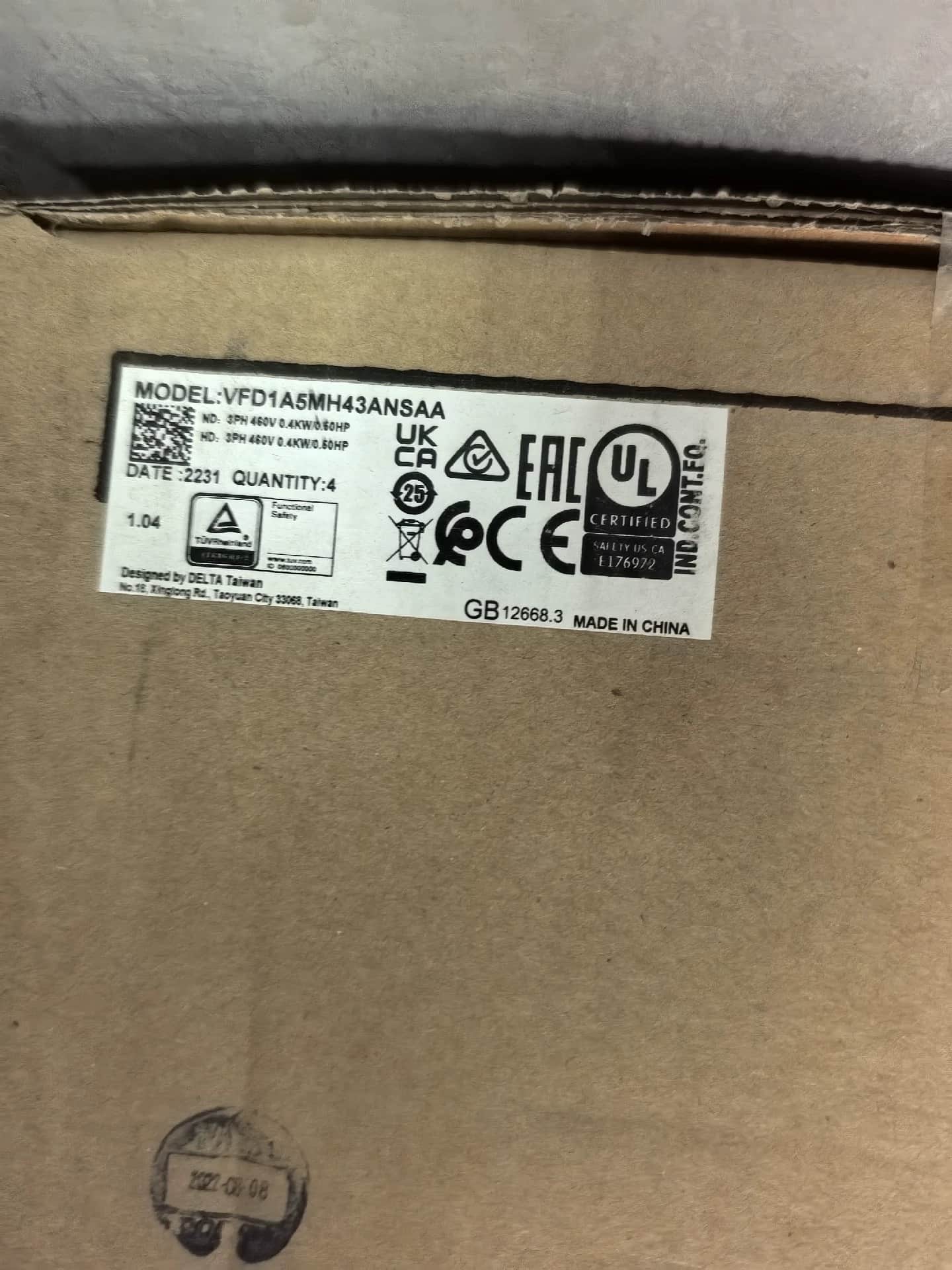 100% brand new original and genuine Delta VFD1A5MH43ANSAA 0.4KW Frequency converters Drive Servo Motor