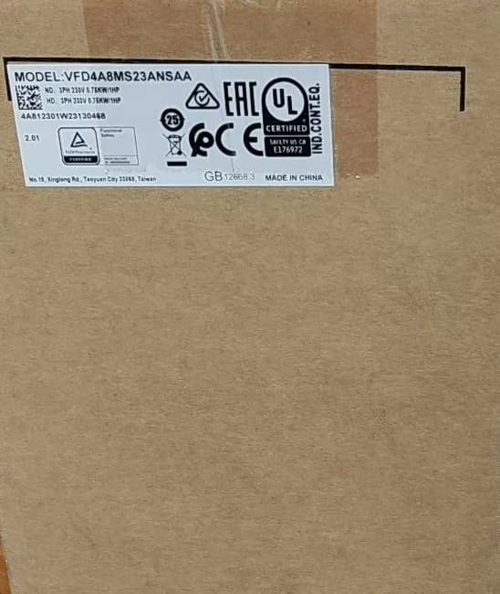 100% brand new original and genuine Delta VFD4A8MS23ANSAA 0.75KW three-phase 220V Frequency converters Drive Servo Motor