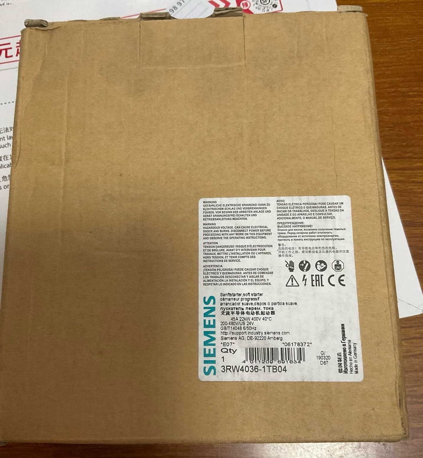 Brand-new, genuine, factory-direct Siemens 3RW4036-1TB04 Soft Starter SIRIUS SOFT STARTER