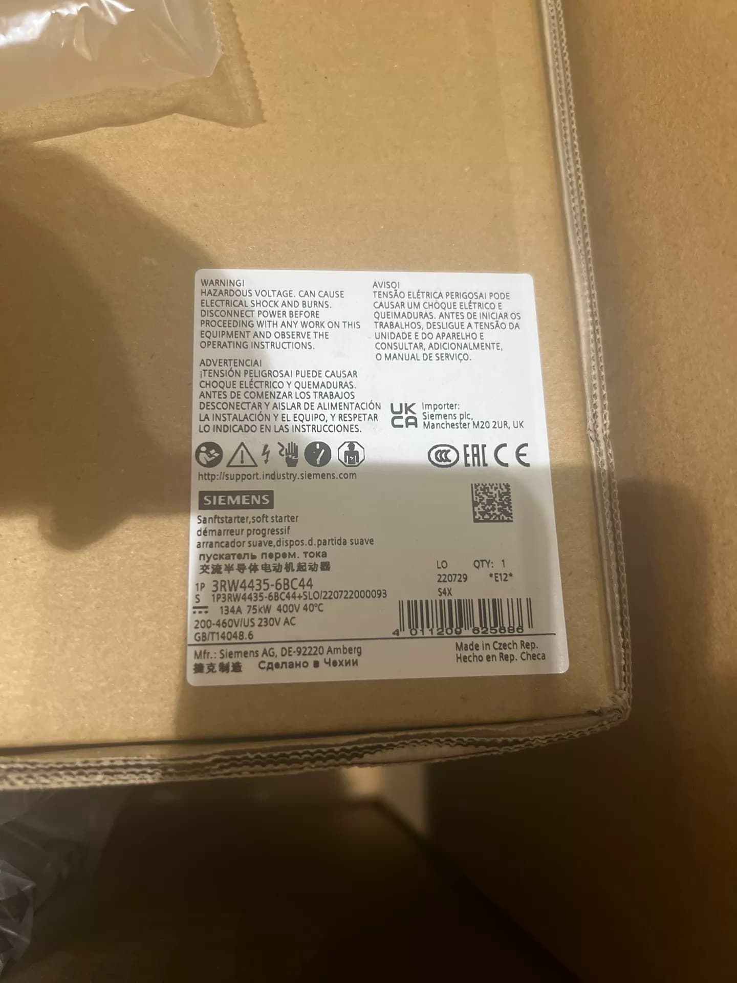 Brand-new, genuine, factory-direct Siemens 3RW4435-6BC44 Soft Starter SIRIUS SOFT STARTER