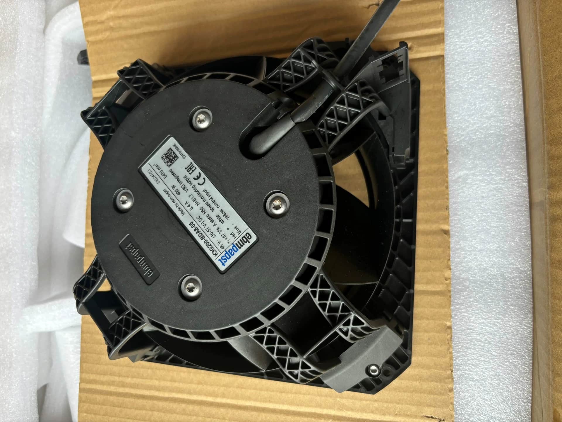 Original ebm-papst Centrifugal Fan K3G200-BDA8-05 (48V) – Refrigeration/Cooling Fan Brand-New Original